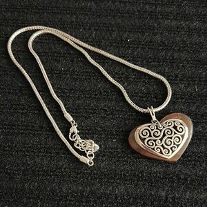Retired Brighton Silver Heart Necklace